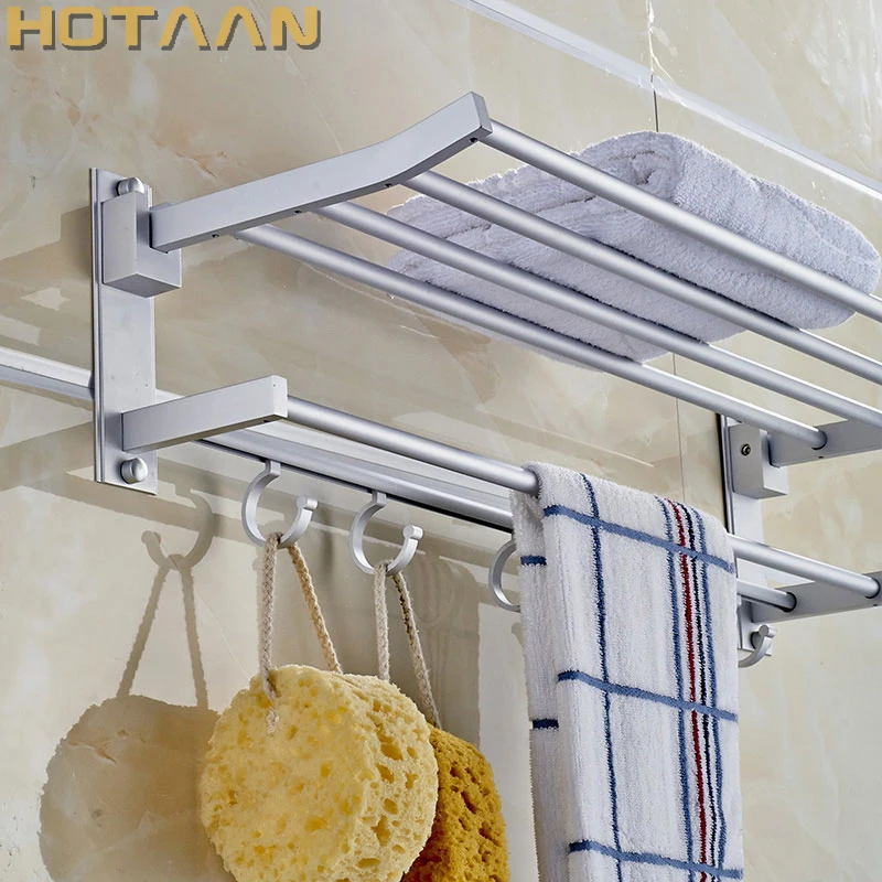 Bathroom towel holder, Foldable towel rack, oxidation aluminium towel rack with hooks YT-4003
Bathroom towel holder, Foldable towel rack, oxidation aluminium towel rack with hooks YT-4003