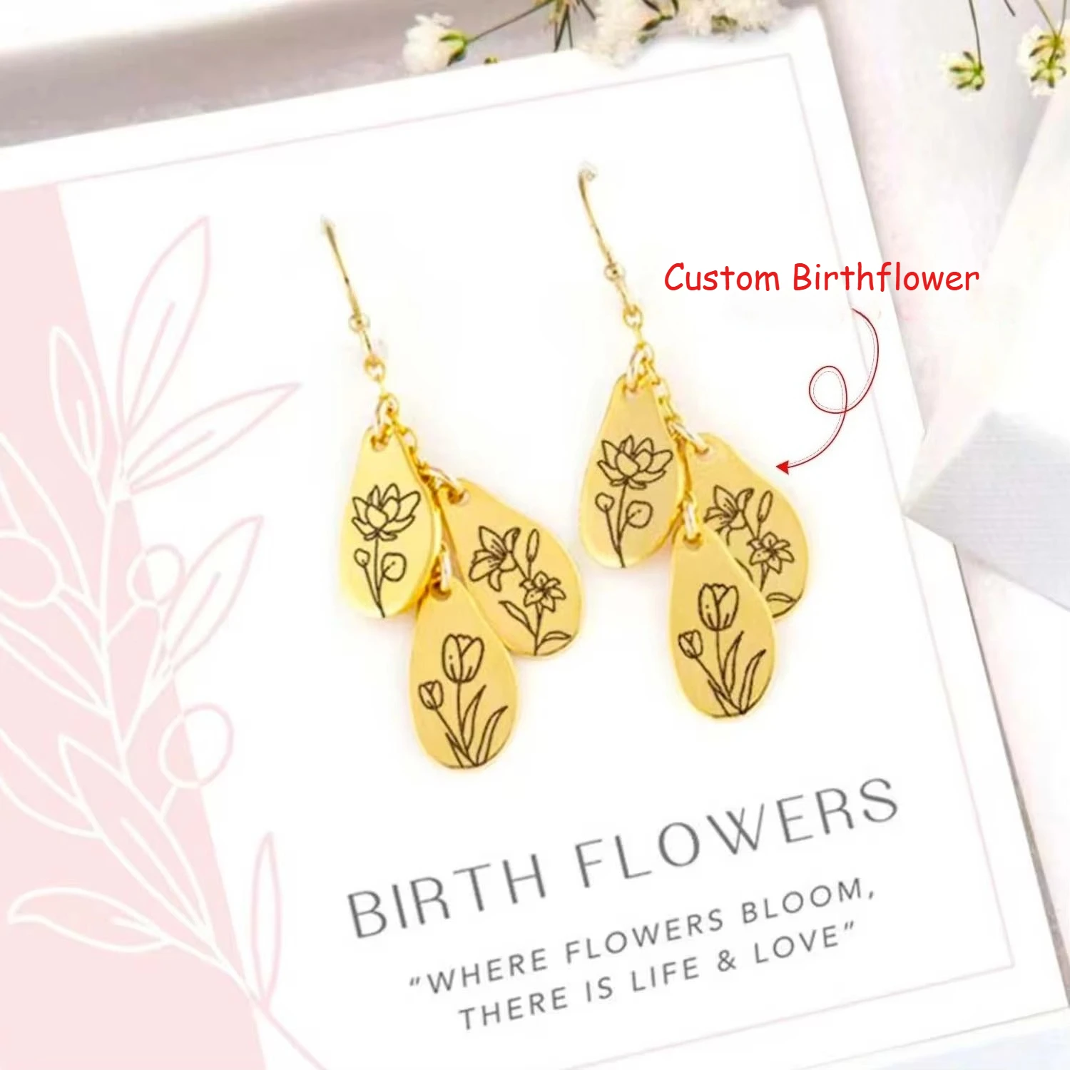 Dangle Multi Cascade Birth Month Flower Earrings, Engraved Unique Personalized Kids Birth Month Flower Jewelry for Mom Grandma
Dangle Multi Cascade Birth Month Flower Earrings, Engraved Unique Personalized Kids Birth Month Flower Jewelry for Mom Grandma