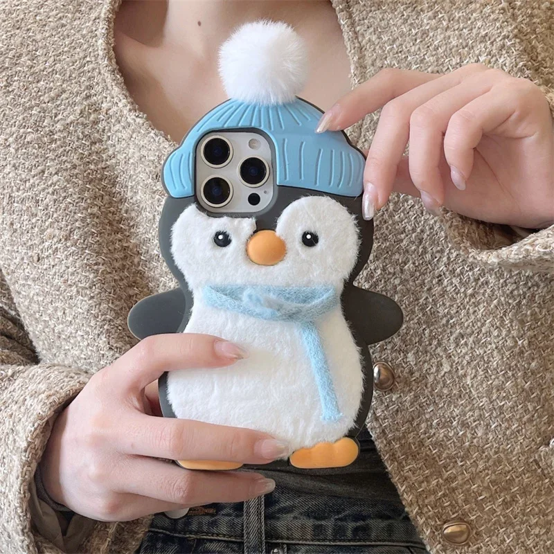 Cute Plush Penguin Phone Case For iPhone 16 Pro 15 14 13 Pro Max Cover Kawaii Cartoon Shockproof Silicone Cases For 15Pro Funda
Cute Plush Penguin Phone Case For iPhone 16 Pro 15 14 13 Pro Max Cover Kawaii Cartoon Shockproof Silicone Cases For 15Pro Funda