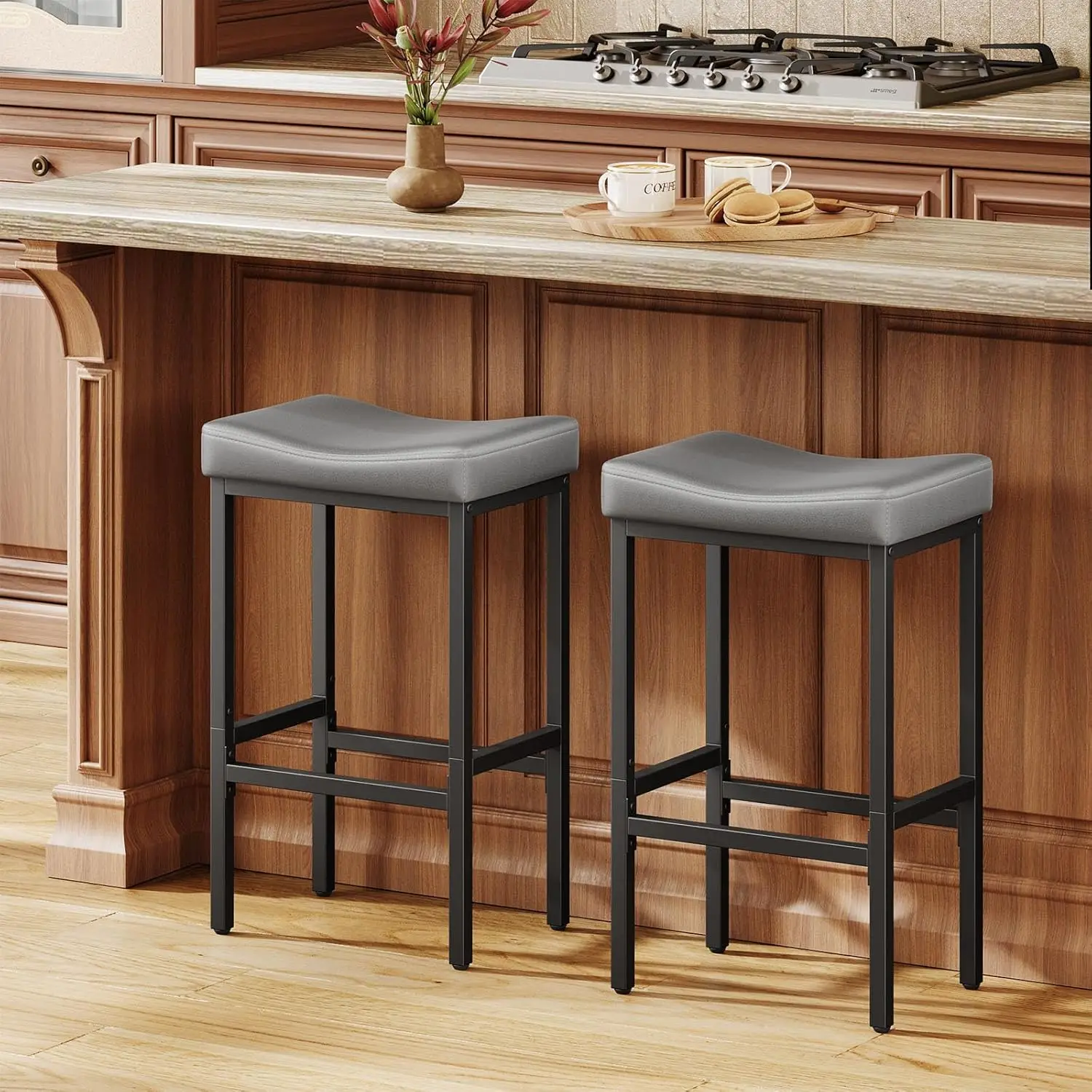 24 Inch Counter Height Bar Stools Set of 2, Compact Counter Stools for Small Spaces, Premium Faux Leather Barstools with Righ
24 Inch Counter Height Bar Stools Set of 2, Compact Counter Stools for Small Spaces, Premium Faux Leather Barstools with Righ