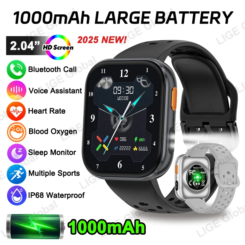 LIGE 1000mAh Battery Smart Watch For Women 2.04" Ultra HD Bluetooth Call Men Outdoor Sports Fitness Health Monitoring Smartwatch
LIGE 1000mAh Battery Smart Watch For Women 2.04" Ultra HD Bluetooth Call Men Outdoor Sports Fitness Health Monitoring Smartwatch