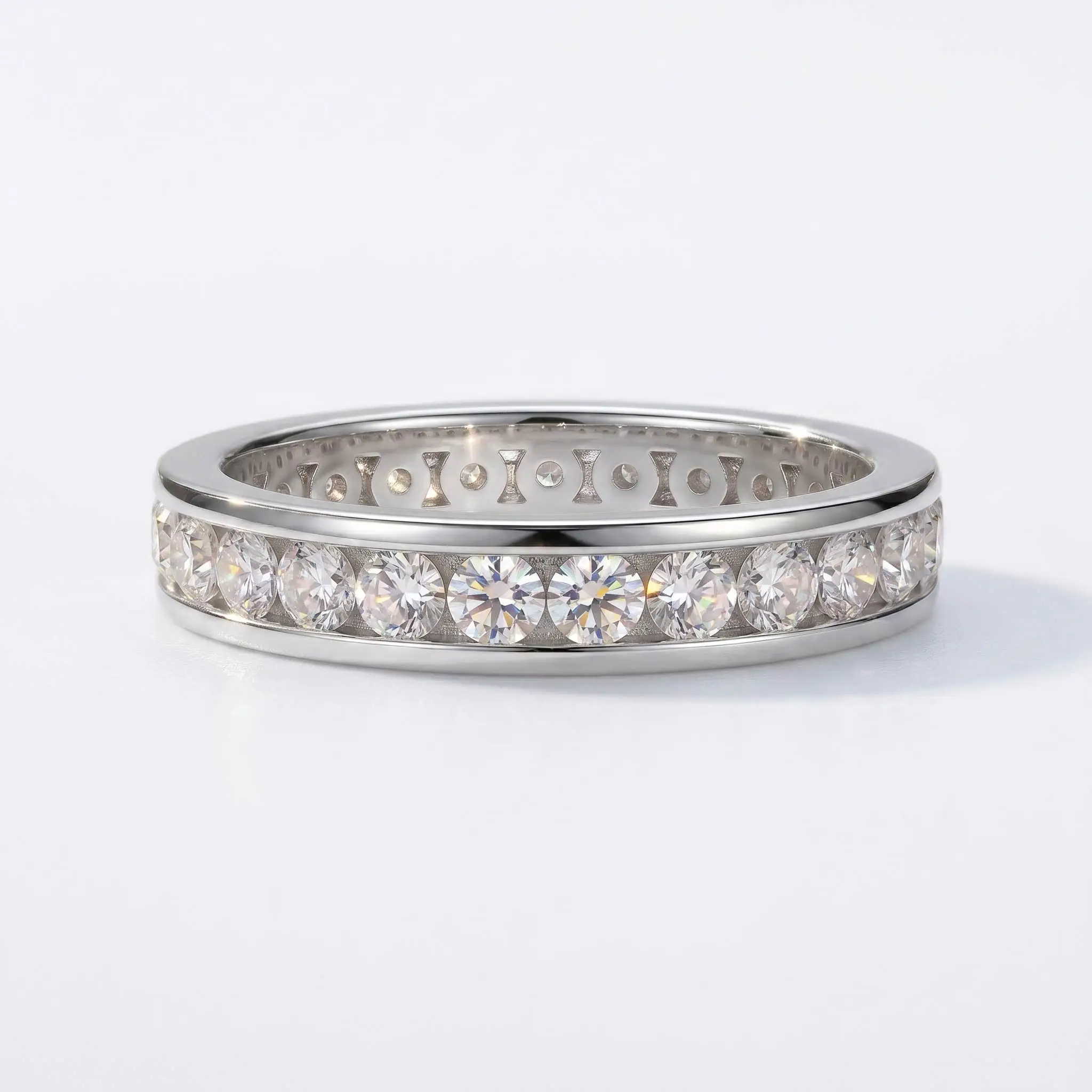 Single Row Channel Set Full Design S925 Silver D Color VVS1 Moissanite Band Vintage Sparkling Stackable Daily Dating Engagement
Single Row Channel Set Full Design S925 Silver D Color VVS1 Moissanite Band Vintage Sparkling Stackable Daily Dating Engagement