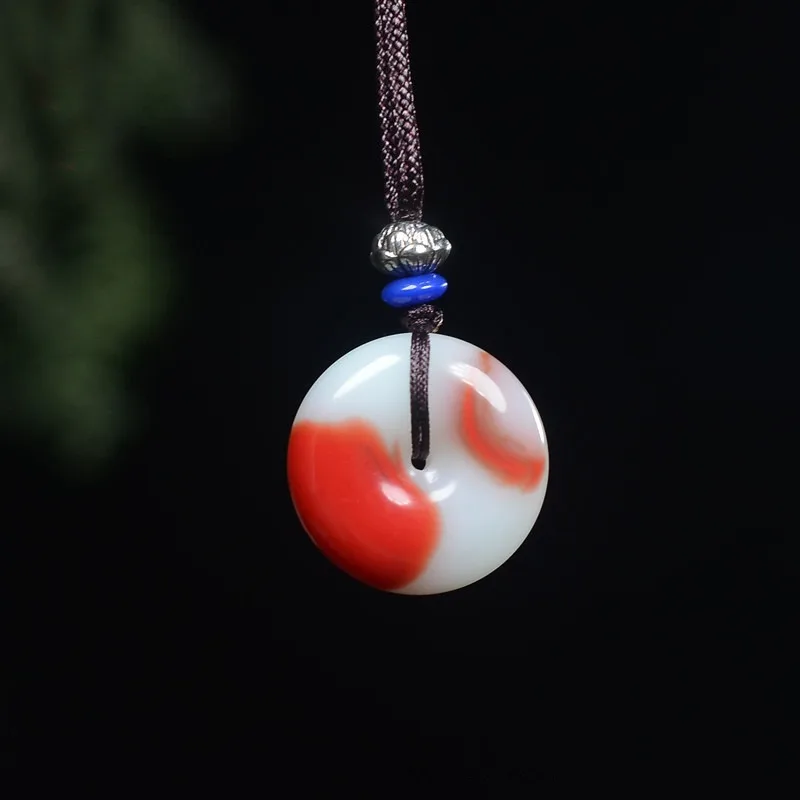 Natural Chicken Blood Stone Color Hand Carved Safety Buckle Jade Pendant Boutique Jewelry, Men's and Women's Necklaces
Natural Chicken Blood Stone Color Hand Carved Safety Buckle Jade Pendant Boutique Jewelry, Men's and Women's Necklaces