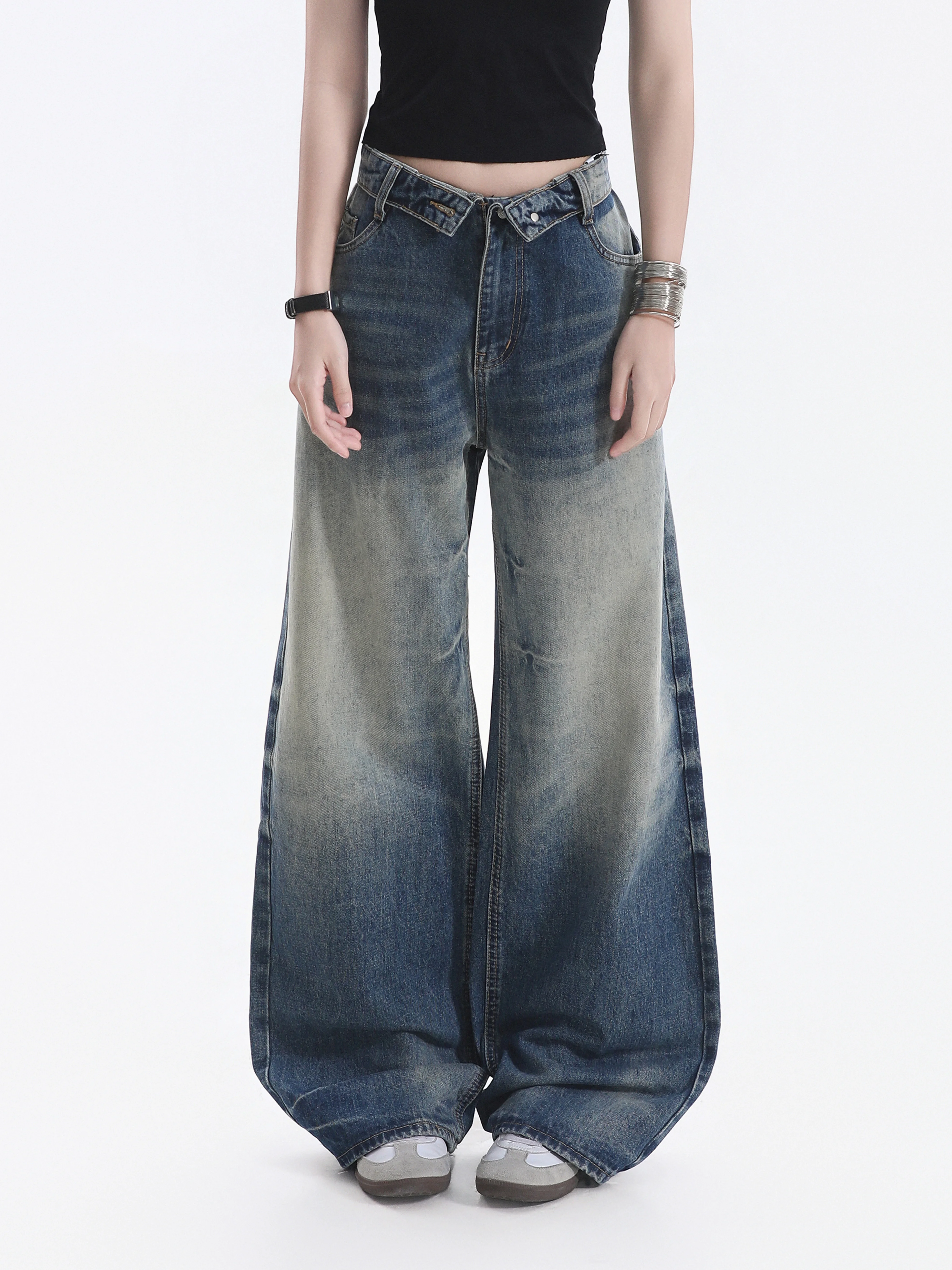Vintage American Wide Leg Denim Jeans Women's Neutral Style Floor Length Draping Long Pants Casual Cotton Pants for Ladies
Vintage American Wide Leg Denim Jeans Women's Neutral Style Floor Length Draping Long Pants Casual Cotton Pants for Ladies