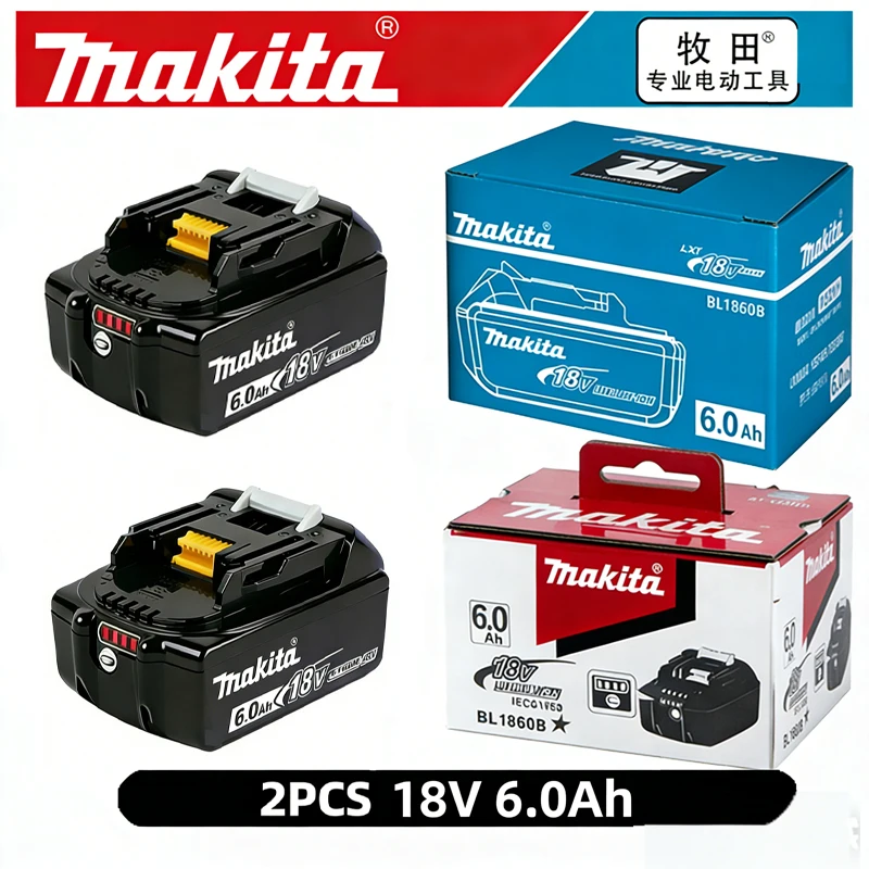 6000mAh Genuine Makita BL1860 6Ah Li-ion Battery Power Tools Replacement LXT BL1840 for 18V Screwdriver with BMS
6000mAh Genuine Makita BL1860 6Ah Li-ion Battery Power Tools Replacement LXT BL1840 for 18V Screwdriver with BMS