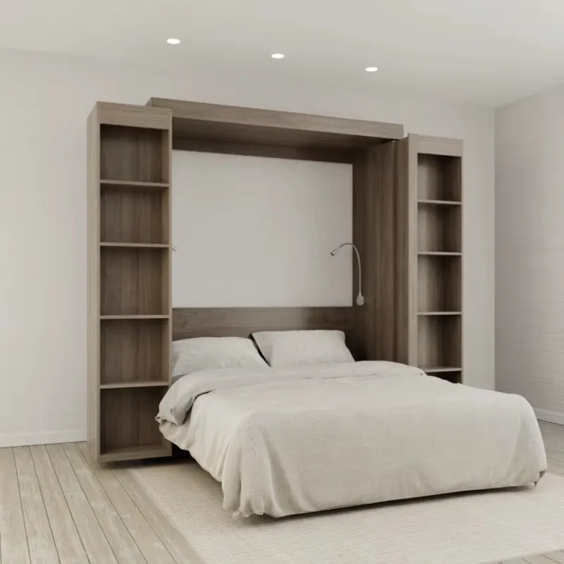The Library Bed Double-folding Murphy Bed Bookcase Wall Bed Wood Modern Convertible Designed for the Study
The Library Bed Double-folding Murphy Bed Bookcase Wall Bed Wood Modern Convertible Designed for the Study