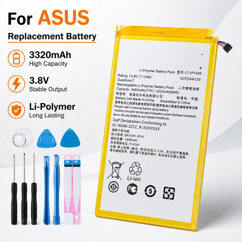 Replacement Battery C11P1429 C11P1402 C11P1327 For ASUS ZenPad C 7.0 8.0 FonePad Note 6 7 MemoPad 10
Replacement Battery C11P1429 C11P1402 C11P1327 For ASUS ZenPad C 7.0 8.0 FonePad Note 6 7 MemoPad 10