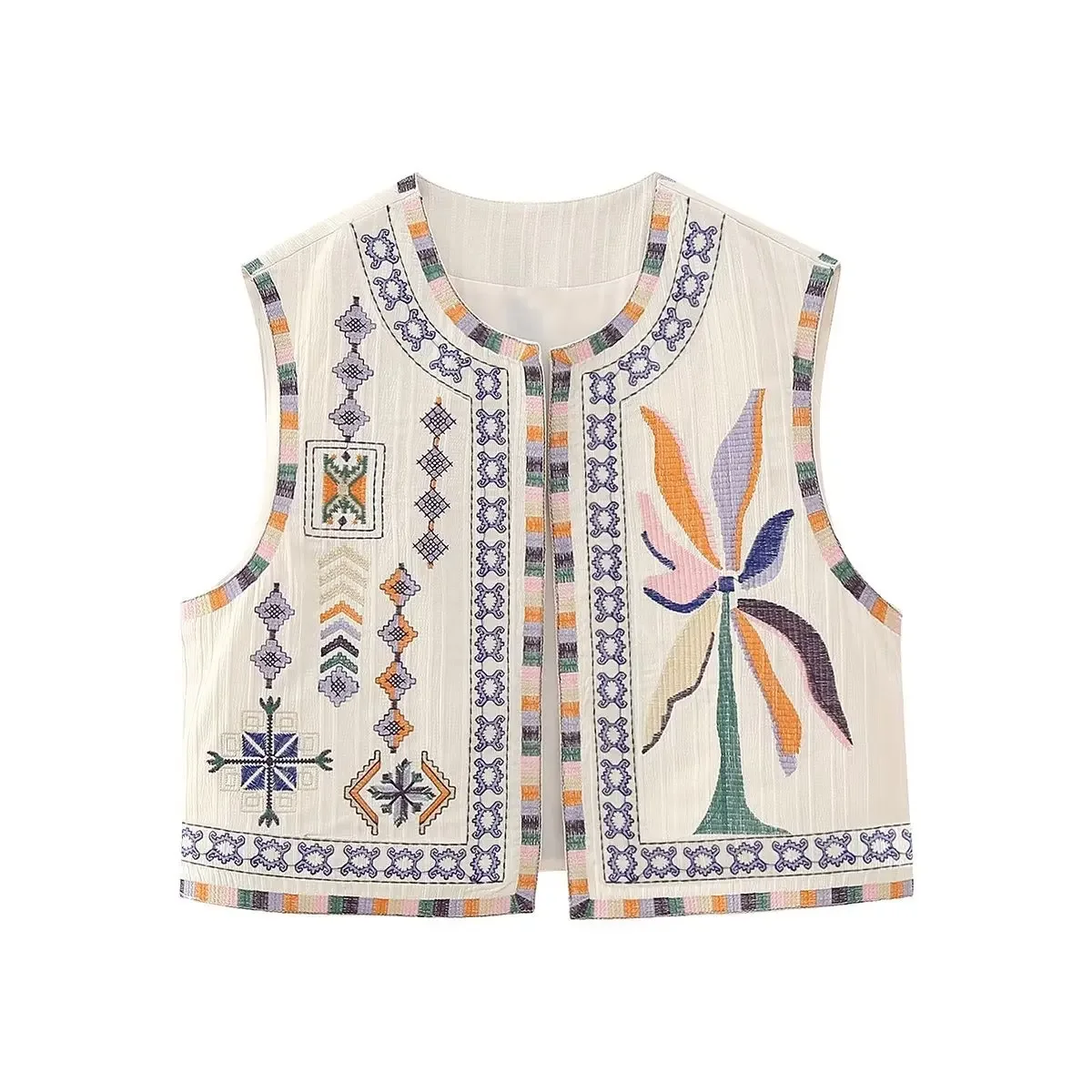 New Vest Y2K Women Clothing Trend Sleeveless Cardigan Europe America Chic O-neck Embroidery Short Tank Top Vest Coat Jackets
New Vest Y2K Women Clothing Trend Sleeveless Cardigan Europe America Chic O-neck Embroidery Short Tank Top Vest Coat Jackets