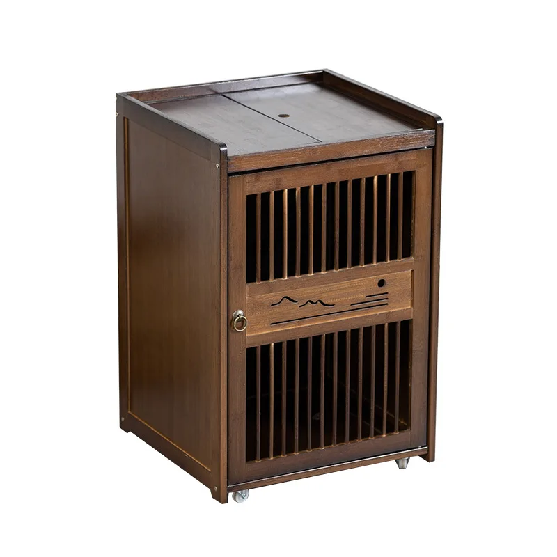 Mobile tea bar, side cabinet rack, bucket under solid wood, kettle integrated tea cabinet
Mobile tea bar, side cabinet rack, bucket under solid wood, kettle integrated tea cabinet