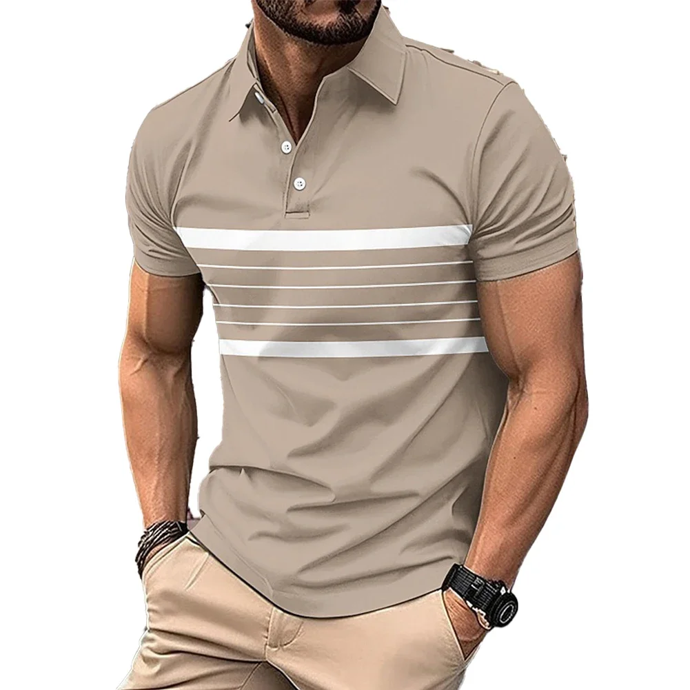Men Clothing Striped Printed T-Shirt Short Sleeve Button Casual Sports Tees Lapel Collar Summer T-shirts Man Tops
Men Clothing Striped Printed T-Shirt Short Sleeve Button Casual Sports Tees Lapel Collar Summer T-shirts Man Tops