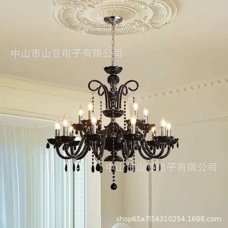 French living room chandelier retro crystal lamp black medieval main lamp high-end designer master bedroom lamp
French living room chandelier retro crystal lamp black medieval main lamp high-end designer master bedroom lamp