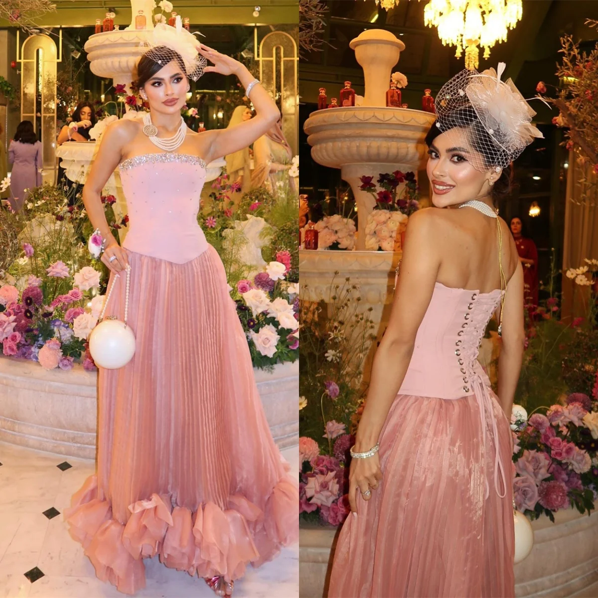 Customized Exquisite pink Jersey Evening Dress Temperament Strapless Sleeveless Crystal Lace Up Back Bespoke Occasion Gowns
Customized Exquisite pink Jersey Evening Dress Temperament Strapless Sleeveless Crystal Lace Up Back Bespoke Occasion Gowns