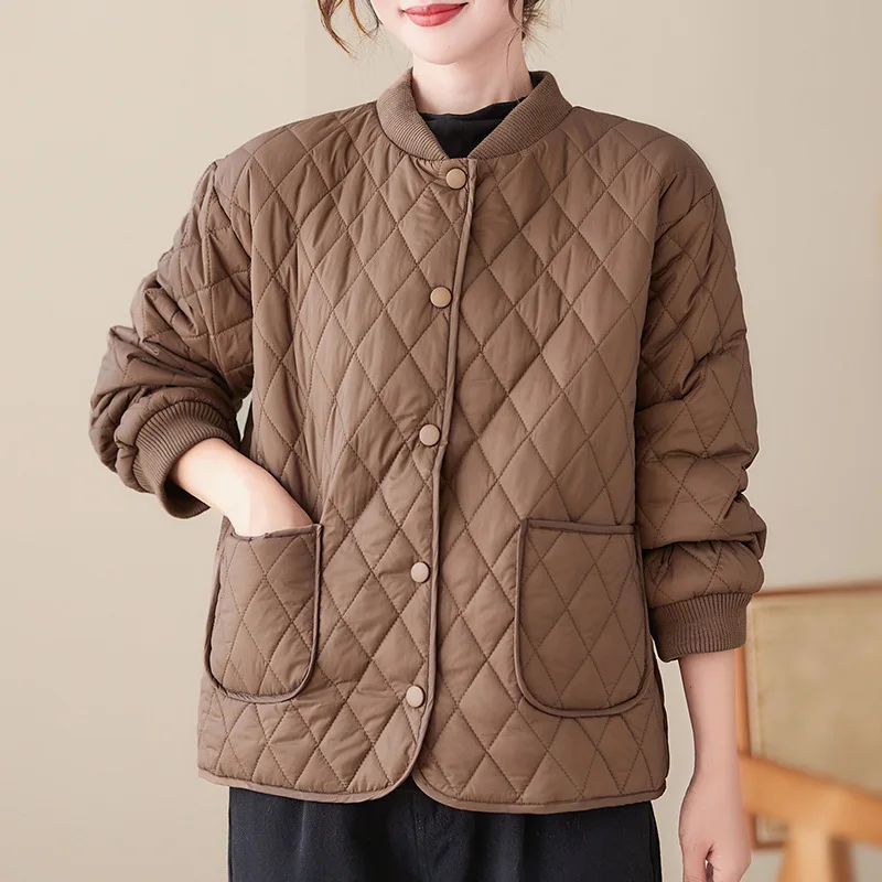 Women Thin Quilted Coats All-Match Rhombus Lightweight Short Jacket Woman Loose Cotton Padded Coat Spring Tops Female Clothes
Women Thin Quilted Coats All-Match Rhombus Lightweight Short Jacket Woman Loose Cotton Padded Coat Spring Tops Female Clothes