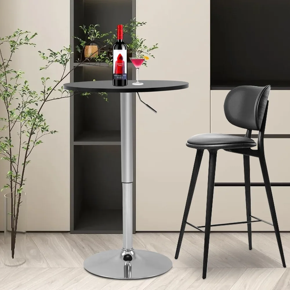 Round Bar Table, Adjustable Height Bistro Table, 360° Swivel Cocktail Table with MD Top, Counter Tables 26.8-35.8 Inches, Silver
Round Bar Table, Adjustable Height Bistro Table, 360° Swivel Cocktail Table with MD Top, Counter Tables 26.8-35.8 Inches, Silver