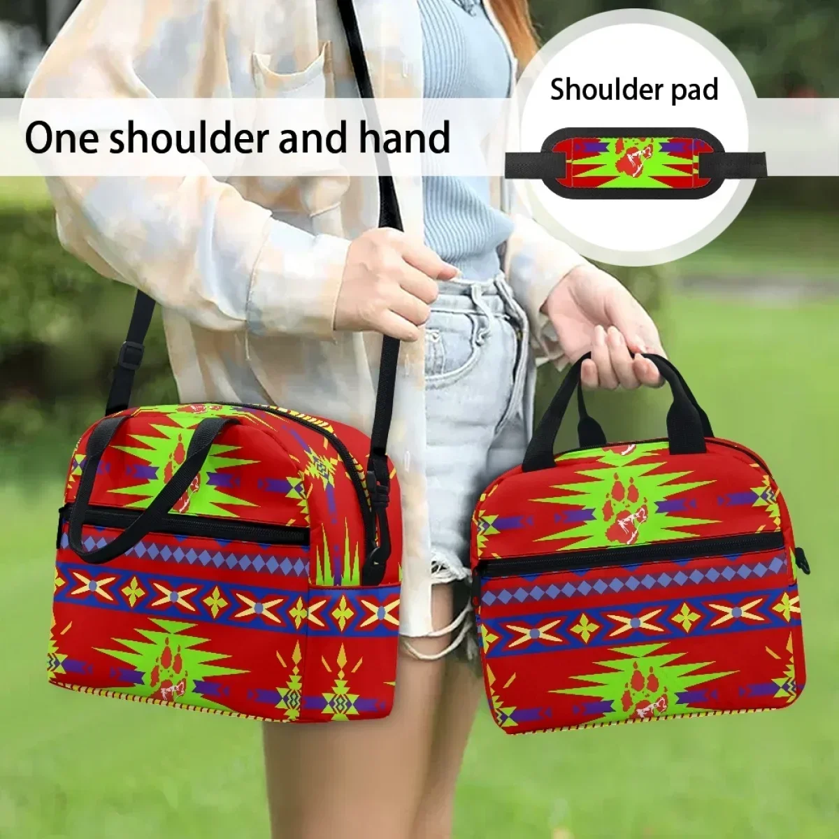 FORUDESIGNS Geometric Tribal Pattern Design Women's Thermal Lunchbox Lightweight Insulation Stylish Aesthetic Lunch Bags
FORUDESIGNS Geometric Tribal Pattern Design Women's Thermal Lunchbox Lightweight Insulation Stylish Aesthetic Lunch Bags