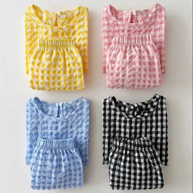 2026 Summer New Children Short Sleeve Clothes Set Boys Casual Shorts 2pcs Suit Thin Cotton Girls Fashion Plaid Set Kids Outfits
2026 Summer New Children Short Sleeve Clothes Set Boys Casual Shorts 2pcs Suit Thin Cotton Girls Fashion Plaid Set Kids Outfits