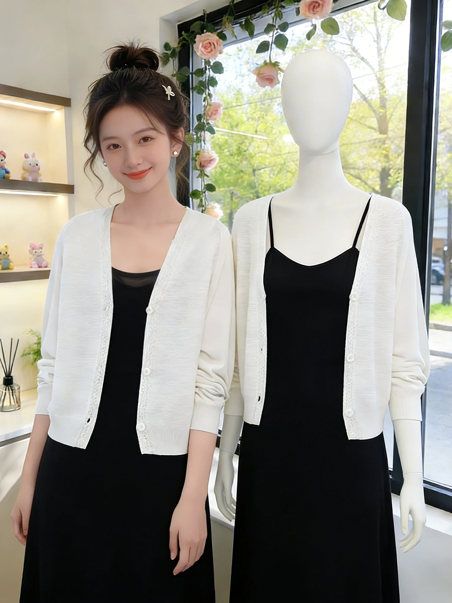 Elegant Breathable Thin Women's Cardigan Shawl Jacket Summer 2026 Fashionable Commute Style Knitted Short Sleeve Shirt
Elegant Breathable Thin Women's Cardigan Shawl Jacket Summer 2026 Fashionable Commute Style Knitted Short Sleeve Shirt