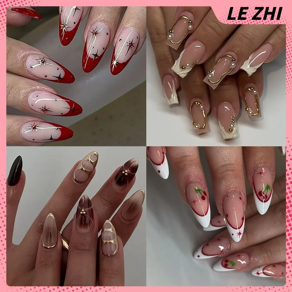 10Pcs Handmade White French Almond Simple Press On Nail Art Golden Line Astral Design Shapes Can Be Customized Fake Nails
10Pcs Handmade White French Almond Simple Press On Nail Art Golden Line Astral Design Shapes Can Be Customized Fake Nails