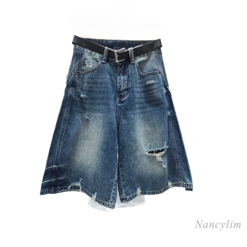 Half Jeans, European Style Distressed Denim Shorts Women, 2026 Summer Lightweight Casual Loose Petite Friendly Wide Leg Jeans
Half Jeans, European Style Distressed Denim Shorts Women, 2026 Summer Lightweight Casual Loose Petite Friendly Wide Leg Jeans