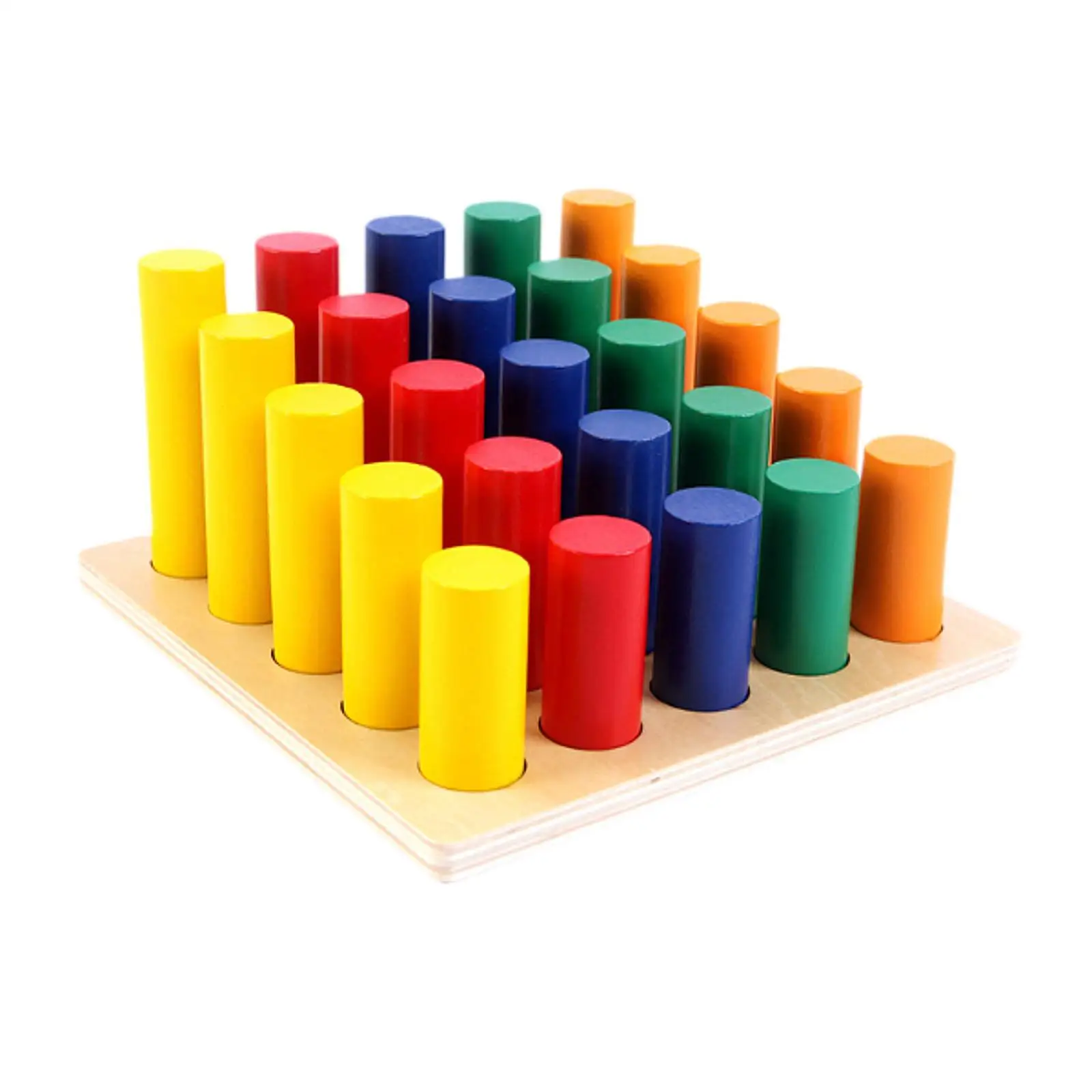 Wooden Cylinders Ladder Blocks Geometric Peg Board for Preschoolers Children
Wooden Cylinders Ladder Blocks Geometric Peg Board for Preschoolers Children