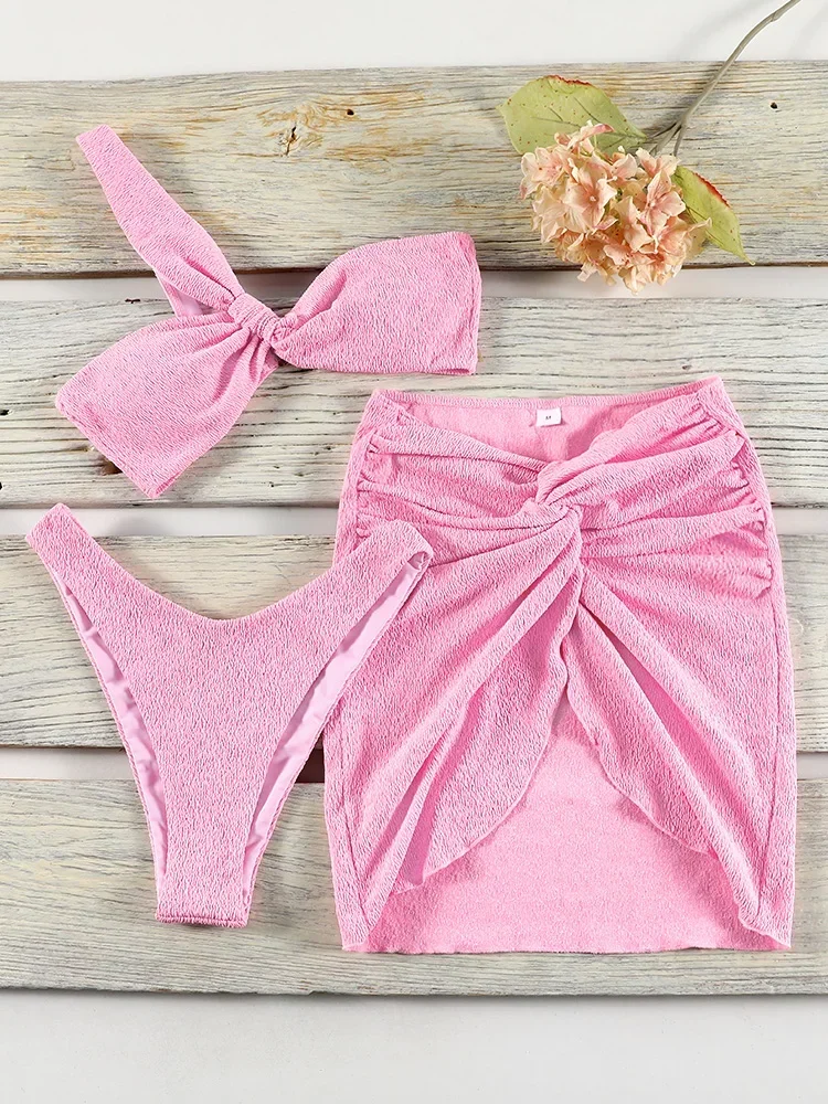Pink Three Piece Suits Sexy Bikinis High Waist Skirt Women'S Swimwear 2025 3-Piece Set Beachwear Summer Swimsuit
Pink Three Piece Suits Sexy Bikinis High Waist Skirt Women'S Swimwear 2025 3-Piece Set Beachwear Summer Swimsuit