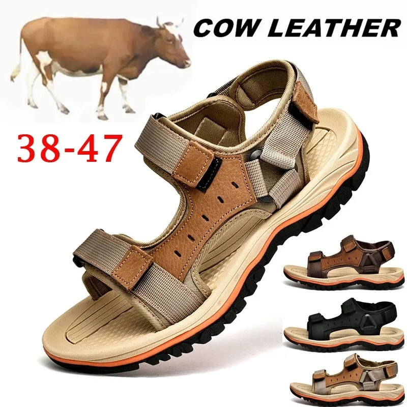 Summer Men's Genuine Leather Sandals Outdoor Roman Sandals Beach Anti slip Casual Lightweight Open Toe Boys' Sports Sandals
Summer Men's Genuine Leather Sandals Outdoor Roman Sandals Beach Anti slip Casual Lightweight Open Toe Boys' Sports Sandals