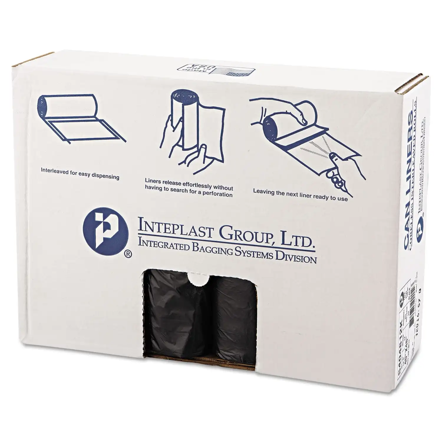 Group S 404812 K 45 Gal. 12 Microns 40 In. X 48 In. High-Density Interleaved Commercial Can Liners - Black (25 Bags/Roll, 10 Rol
Group S 404812 K 45 Gal. 12 Microns 40 In. X 48 In. High-Density Interleaved Commercial Can Liners - Black (25 Bags/Roll, 10 Rol