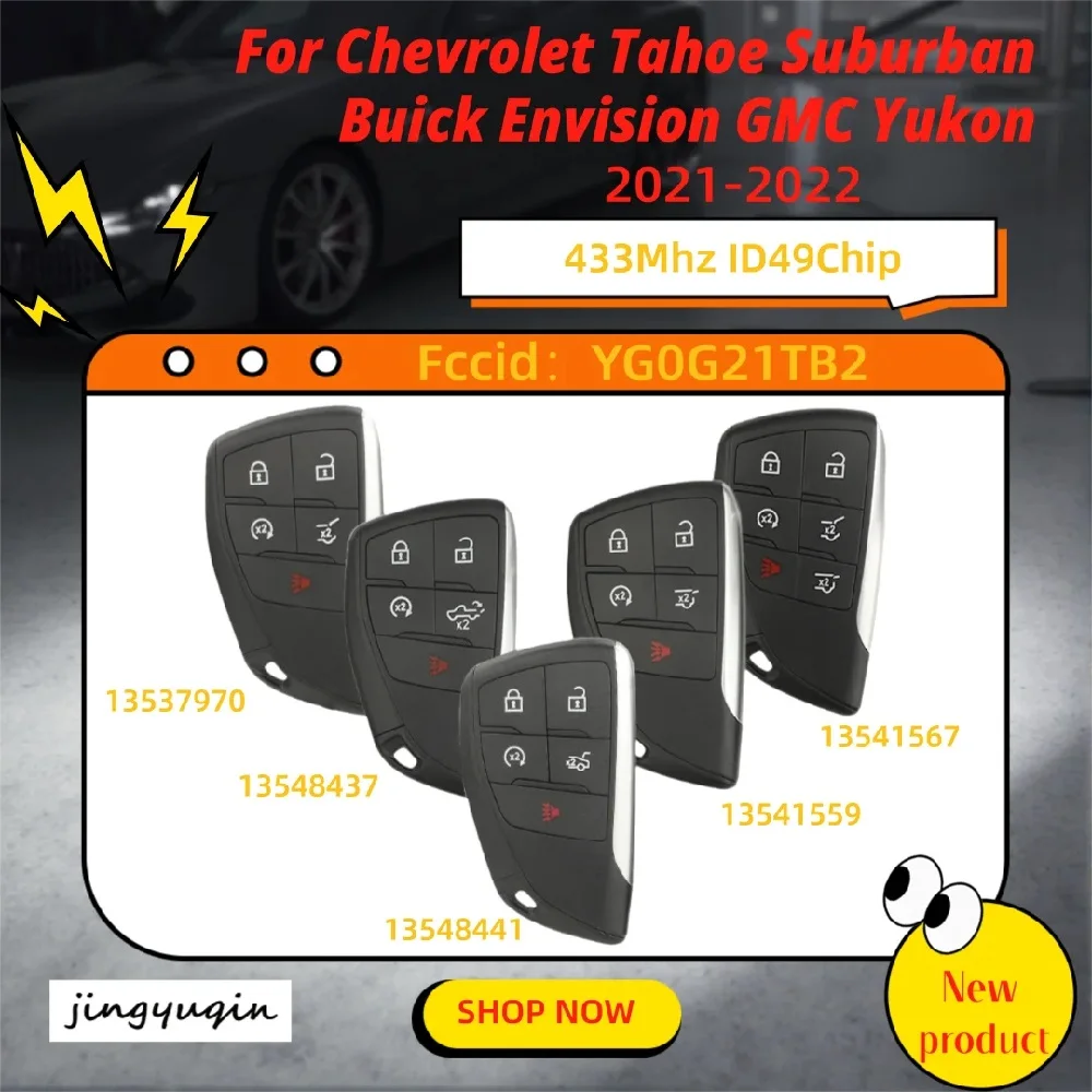 Jingyuqin Смарт-карта, дистанционный ключ от автомобиля, 433 МГц, ID49 чип YG0G21TB2 для Buick Envision GMC Yukon Chevrolet Tahoe Suburban 2021-2022
Jingyuqin Смарт-карта, дистанционный ключ от автомобиля, 433 МГц, ID49 чип YG0G21TB2 для Buick Envision GMC Yukon Chevrolet Tahoe Suburban 2021-2022