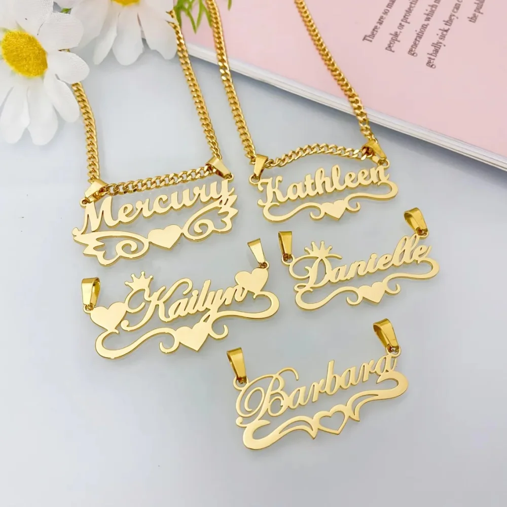 Персонализированное ожерелье Tangula с именем для женщин, из нержавеющей стали, с двумя крючками, кубинская цепочка с подвеской в виде короны, мужская цепочка, ювелирные изделия, подарки
Персонализированное ожерелье Tangula с именем для женщин, из нержавеющей стали, с двумя крючками, кубинская цепочка с подвеской в виде короны, мужская цепочка, ювелирные изделия, подарки