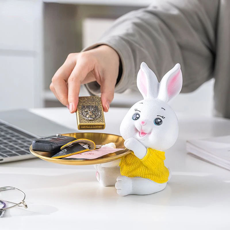 Rabbit Figurine Bunny Ornament Home New Room Decoration Animal Statue Key TV Remote Storage Modern Shelf Room Sculpture Gift
Rabbit Figurine Bunny Ornament Home New Room Decoration Animal Statue Key TV Remote Storage Modern Shelf Room Sculpture Gift