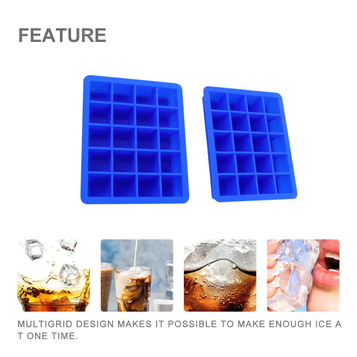 2pcs 20 Grids Silicone Cube Tray Flexible Mold Bpa Free Refrigerator Ice Maker Box Kitchen Ice Storage Container
2pcs 20 Grids Silicone Cube Tray Flexible Mold Bpa Free Refrigerator Ice Maker Box Kitchen Ice Storage Container