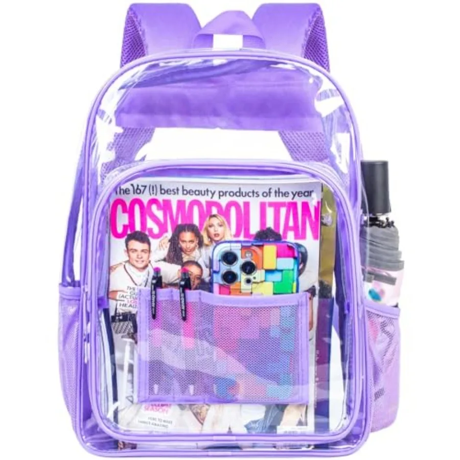 Clear Backpack, Heavy Duty Transparent Bookbag, See Through PVC Backpacks for Women Men
Clear Backpack, Heavy Duty Transparent Bookbag, See Through PVC Backpacks for Women Men