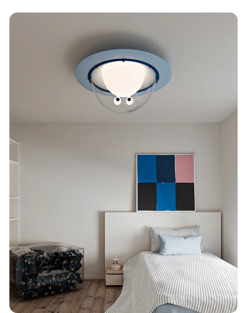 Boys and children's room no stroboscopic eye protection remote control small size astronaut ceiling light
Boys and children's room no stroboscopic eye protection remote control small size astronaut ceiling light