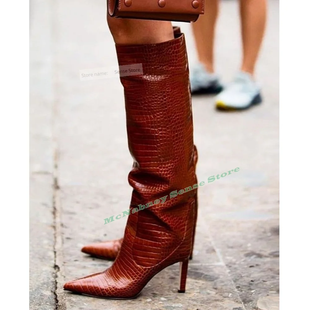 Pointy Toe Snake Pattern Boots Thin High Heels Knee High Shoes Women Sexy Trouser Boots Solid Slip On Spring Party Casual Shoes
Pointy Toe Snake Pattern Boots Thin High Heels Knee High Shoes Women Sexy Trouser Boots Solid Slip On Spring Party Casual Shoes