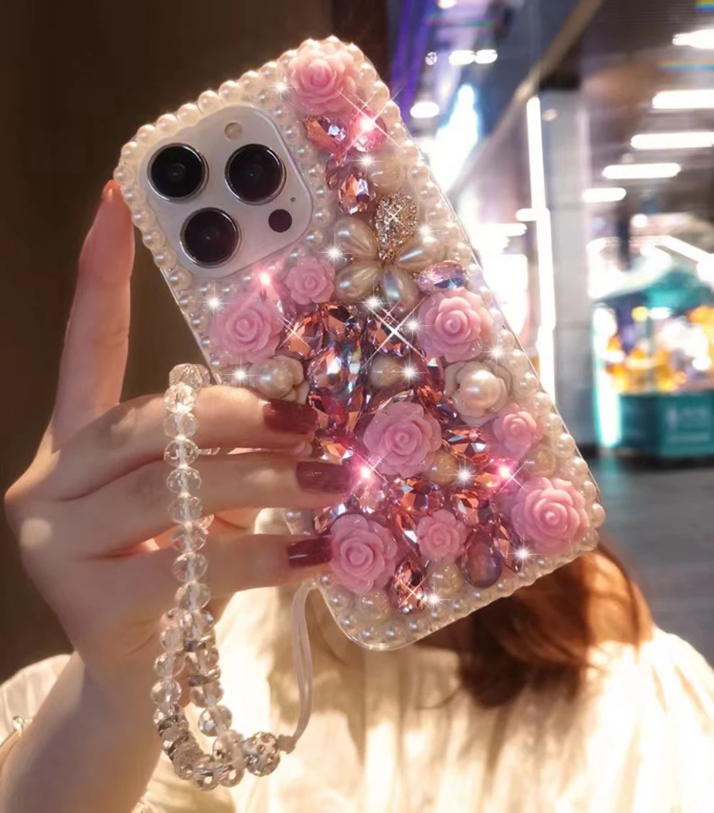 Luxury Glitter Diamond Rose Flower With Lanyard Phone Case For iPhone 16 15 14 13 12 11 17 Pro Max X XS Max XR Plus Flash Cover
Luxury Glitter Diamond Rose Flower With Lanyard Phone Case For iPhone 16 15 14 13 12 11 17 Pro Max X XS Max XR Plus Flash Cover