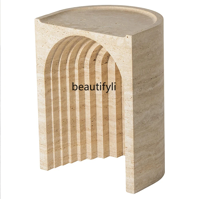 Natural travertine sofa side few living room side table bedroom designer creative marble
Natural travertine sofa side few living room side table bedroom designer creative marble