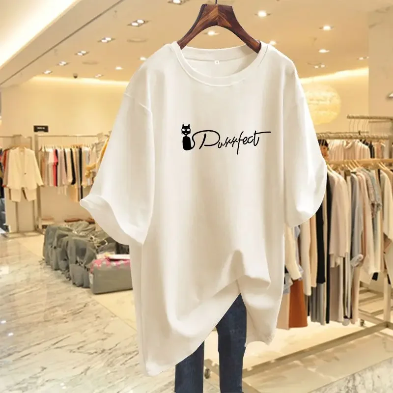 Women Chic Letter Printed Loose Casual T-shirt Summer Pure Cotton Short Sleeve O-neck Basics Top Tees
Women Chic Letter Printed Loose Casual T-shirt Summer Pure Cotton Short Sleeve O-neck Basics Top Tees
