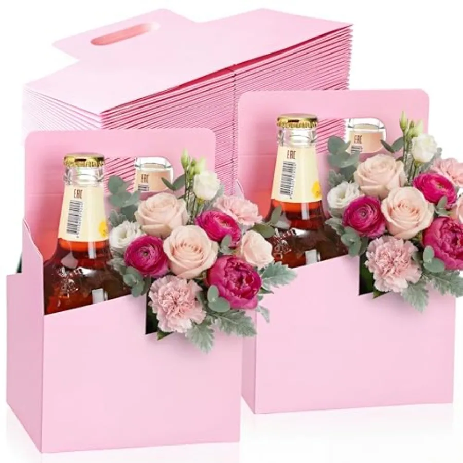 50 Pcs 4 Cup Drink Carrier with Handle, Kraft Paperboard Beer Carrier, Disposable Drink Holder for Hot or Cold Drinks, 12-16 oz
50 Pcs 4 Cup Drink Carrier with Handle, Kraft Paperboard Beer Carrier, Disposable Drink Holder for Hot or Cold Drinks, 12-16 oz