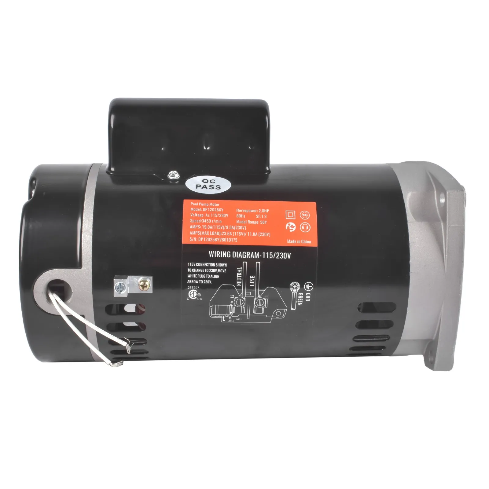 AP01 2HP Single Speed 56Y Frame Pool Pump Motor 3450RPM 208-230V Square Flange B843
AP01 2HP Single Speed 56Y Frame Pool Pump Motor 3450RPM 208-230V Square Flange B843