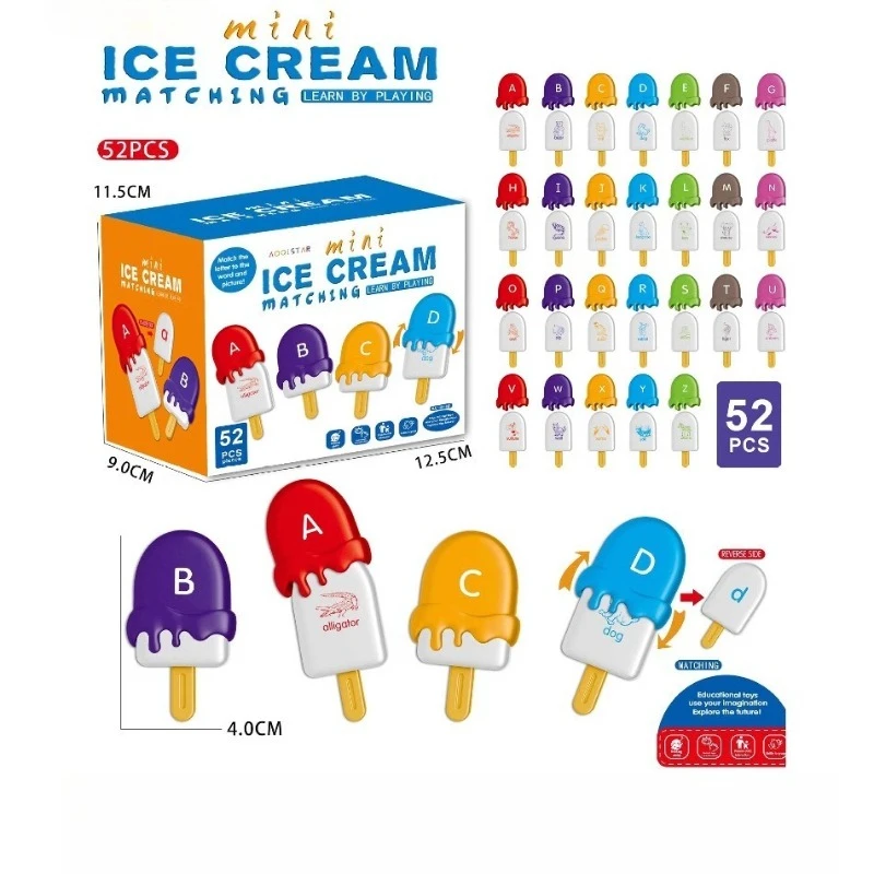 Children's Montessori educational ice cream letter matching baby color word cognition early education educational perceptual toy 
Children's Montessori educational ice cream letter matching baby color word cognition early education educational perceptual toy