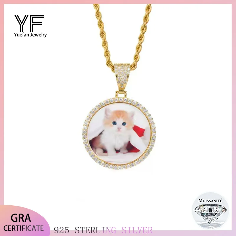 S925 silver Moissanite picture round custom men's and women's pendant DIY customization, unique and meaningful jewelry
S925 silver Moissanite picture round custom men's and women's pendant DIY customization, unique and meaningful jewelry