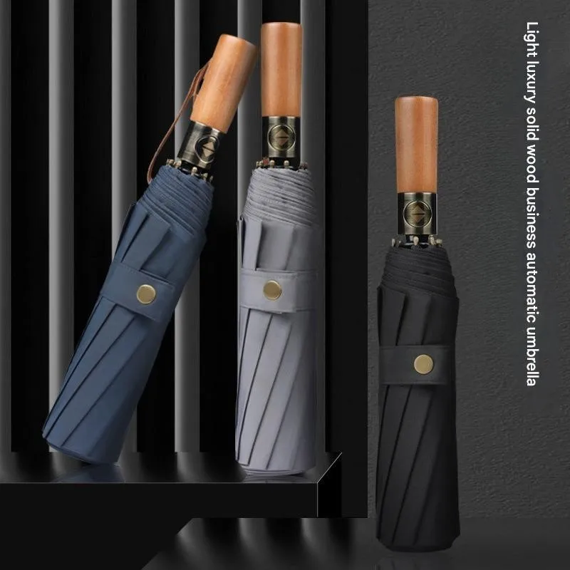 Полностью автоматический зонт с ручкой из цельного дерева, 10-костный ветрозащитный тройной мужской элитный деловой зонт «День солнца и дождя»
Полностью автоматический зонт с ручкой из цельного дерева, 10-костный ветрозащитный тройной мужской элитный деловой зонт «День солнца и дождя»