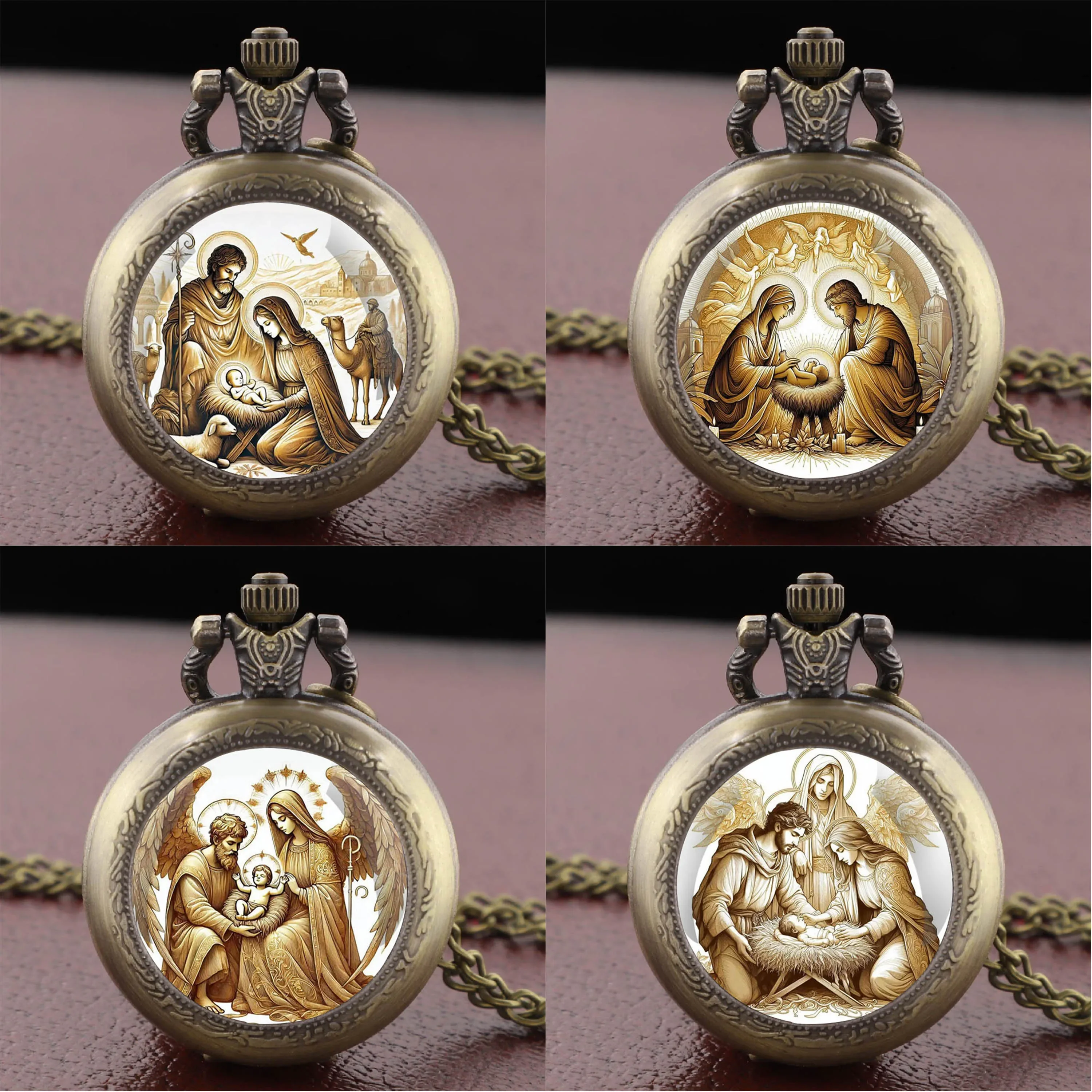 Винтажные карманные часы Девы Марии и Иисуса - стеклянный купол, кварцевые часы с подвеской, подарок унисекс, Relojes De Bolsillo
Винтажные карманные часы Девы Марии и Иисуса - стеклянный купол, кварцевые часы с подвеской, подарок унисекс, Relojes De Bolsillo