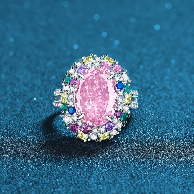 Luxury Solid Platinum PT950 Women's candy series pink egg-shaped adjustable moissanite diamond
Luxury Solid Platinum PT950 Women's candy series pink egg-shaped adjustable moissanite diamond