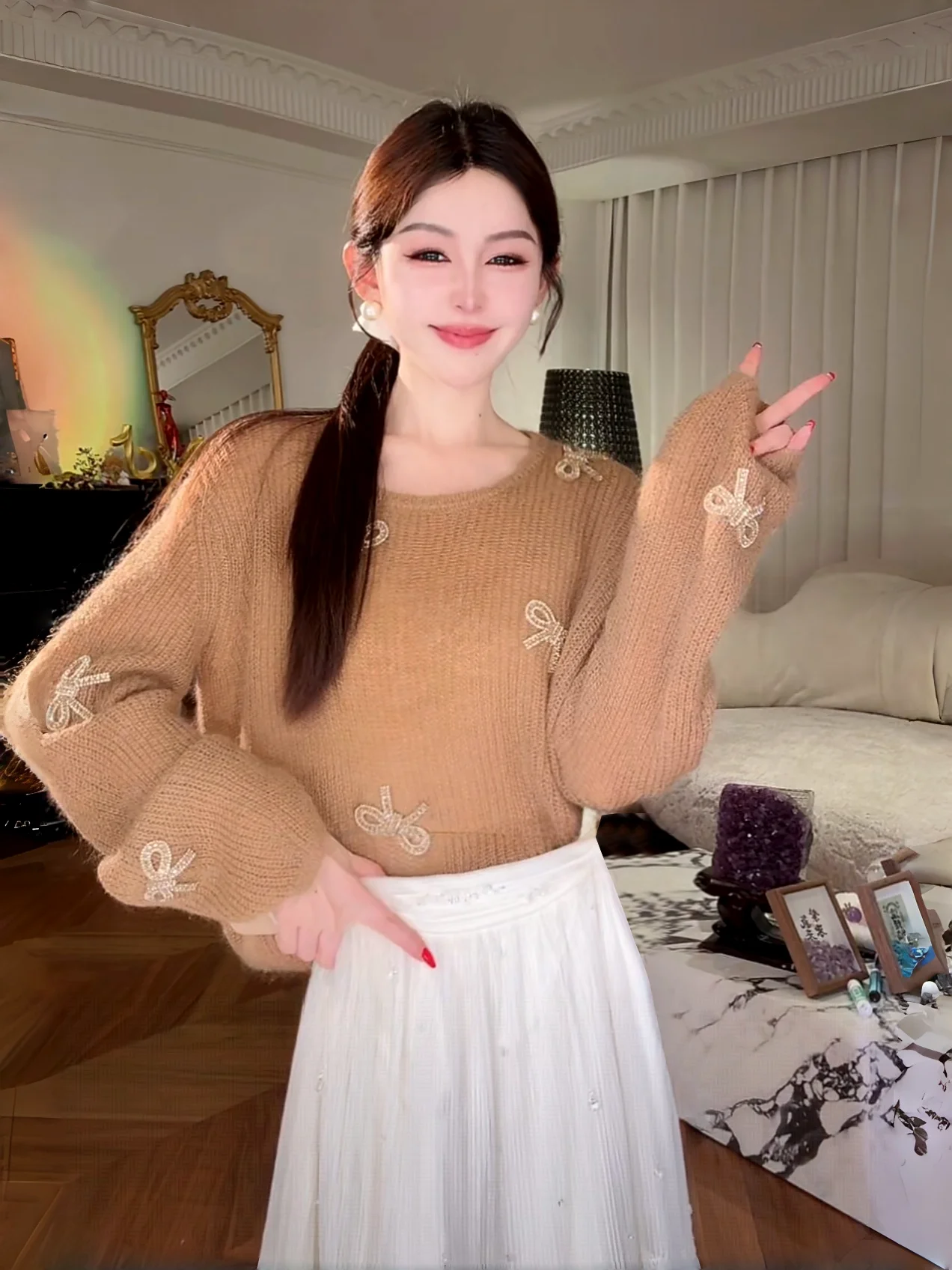 Camere And Mohair Blend Sweater V-Ne And round Ne Warm Spring Maple Forest by Yuxiao Xiao Premium Women's Kni...
Camere And Mohair Blend Sweater V-Ne And round Ne Warm Spring Maple Forest by Yuxiao Xiao Premium Women's Kni...