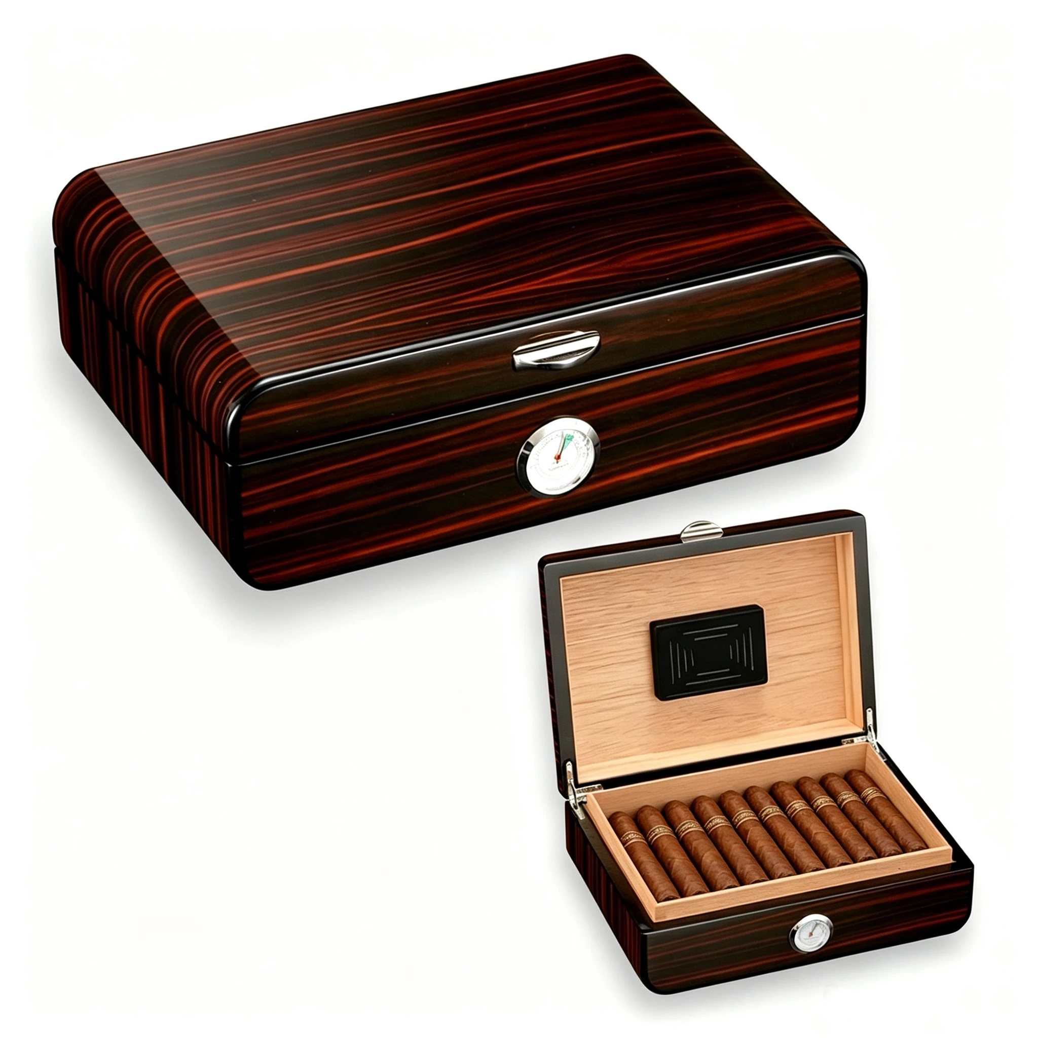 Portable Multifunctional Humidifier Thermometer Cigar Box, Natural Cedar Wood Moisturizing Cigar Box.
Portable Multifunctional Humidifier Thermometer Cigar Box, Natural Cedar Wood Moisturizing Cigar Box.