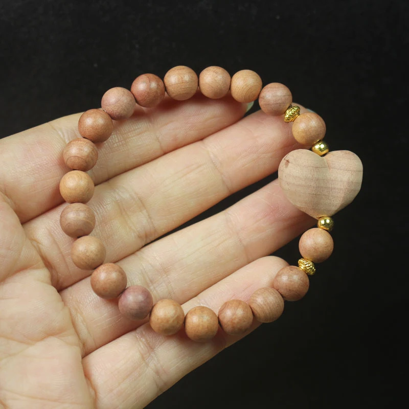 Blood cypress wood 8mm single-loop heart-shaped Buddhist bracelet for women, Chinese-style cultural accessory, prayer bead
Blood cypress wood 8mm single-loop heart-shaped Buddhist bracelet for women, Chinese-style cultural accessory, prayer bead