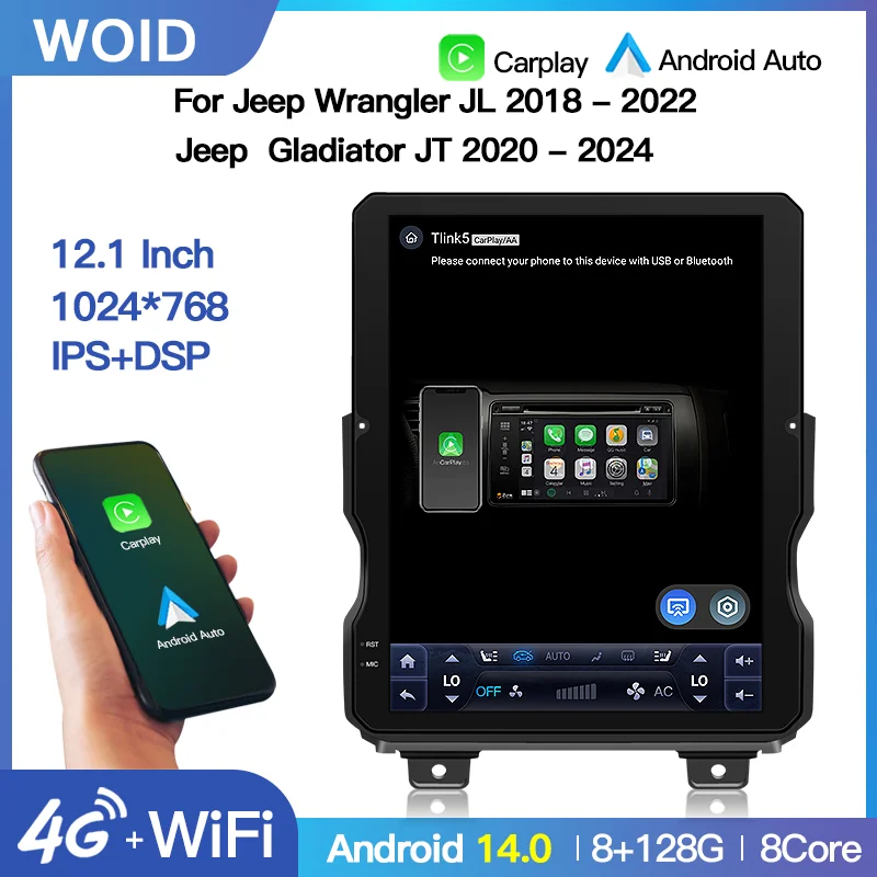 12,1 ''Android 14, автомобильный радиоприемник с вертикальным экраном, GPS-навигация, Carplay для Jeep Wrangler JL Gladiator JT 2018-2022, мультимедийный плеер
12,1 ''Android 14, автомобильный радиоприемник с вертикальным экраном, GPS-навигация, Carplay для Jeep Wrangler JL Gladiator JT 2018-2022, мультимедийный плеер