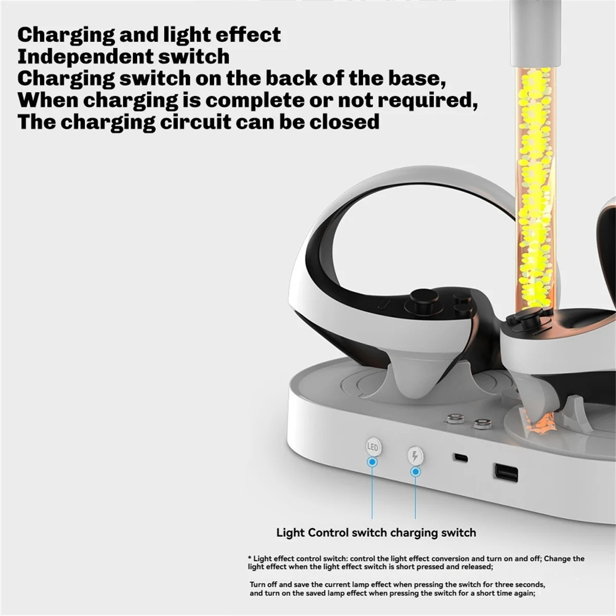 New For VR2 Controller Charging Base with Led Light for PSVR2 Handle Charging Base Headphone Storage Rack
New For VR2 Controller Charging Base with Led Light for PSVR2 Handle Charging Base Headphone Storage Rack