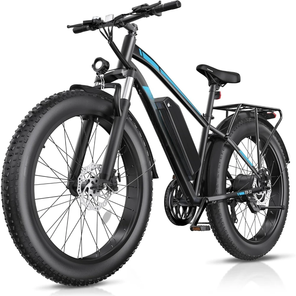 Electric Bike, 1000W Ebike, 25MPH 60Miles Electric Mountain Bike, 26" Fat Tire Electric Bicycle with 48V 13AH Battery, 7 Speed
Electric Bike, 1000W Ebike, 25MPH 60Miles Electric Mountain Bike, 26" Fat Tire Electric Bicycle with 48V 13AH Battery, 7 Speed